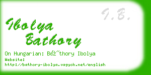 ibolya bathory business card